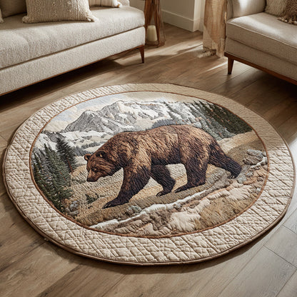 Mountain Bear Trek Quilted Round Mat NCU0HH078