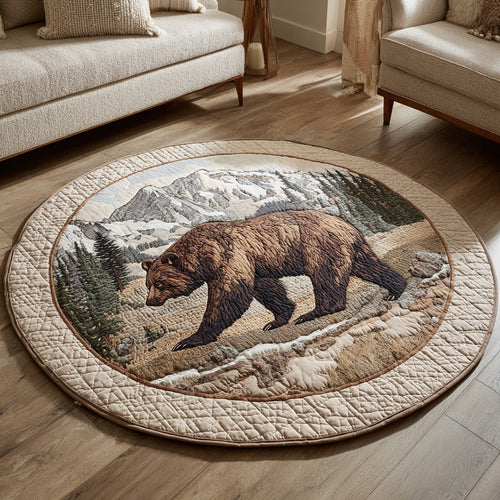 Mountain Bear Trek Quilted Round Mat NCU0HH078
