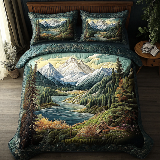 Mountain Bliss 3-Piece Quilted Bedding Set NCU0VL2303
