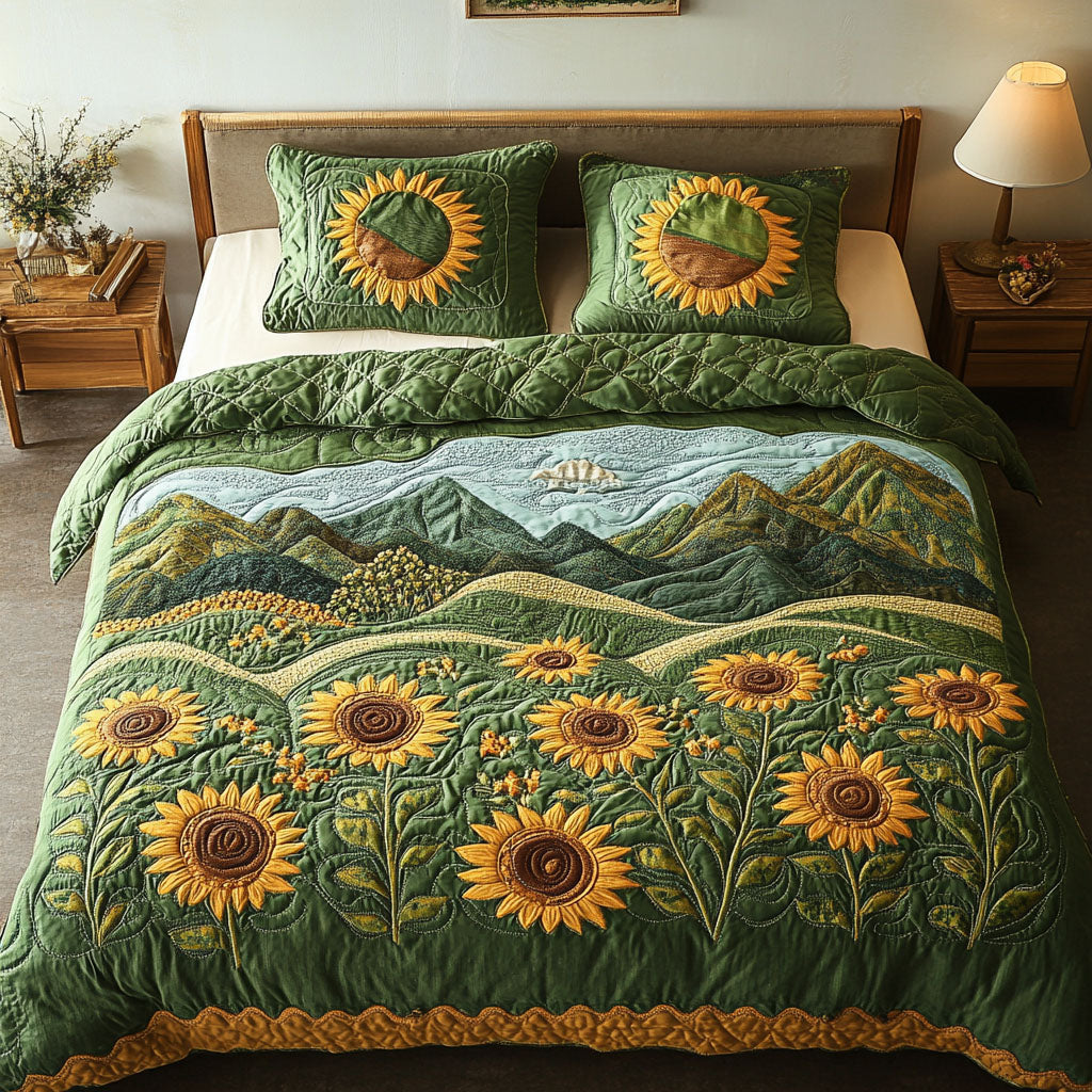 Mountain Bloom 3-Piece Quilted Bedding Set NCU0NT4656