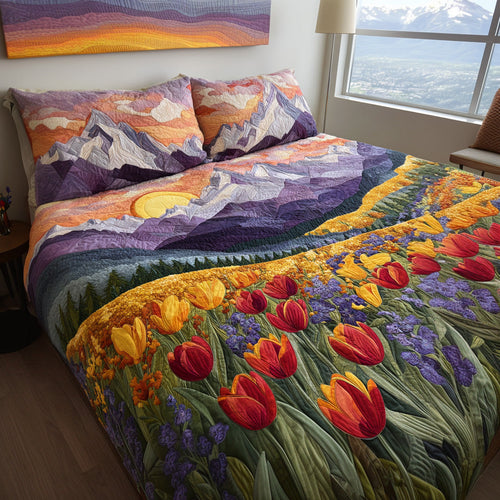 Mountain Bloom 3-Piece Quilted Bedding Set NCU0VL3129