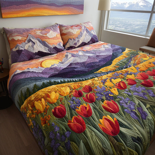 Mountain Bloom 3-Piece Quilted Bedding Set NCU0VL3129