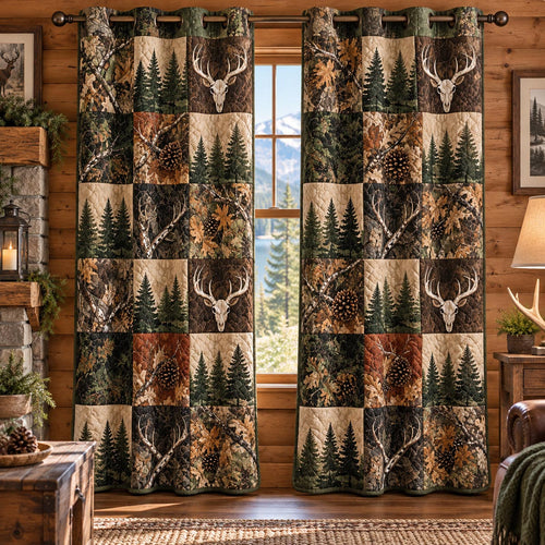 Mountain Buck Retreat Quilted Curtains NCU0DV10402