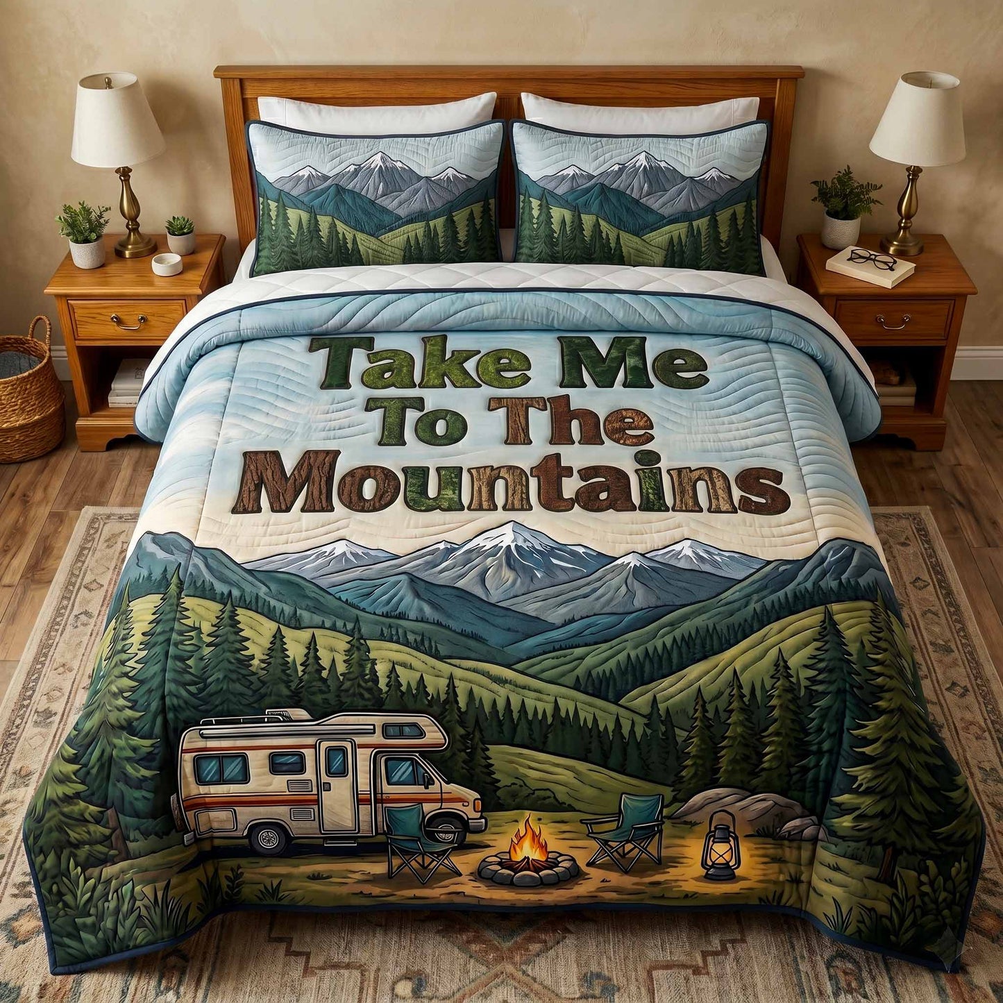 Mountain Camp 3-Piece Quilted Bedding Set NCU0XD2811