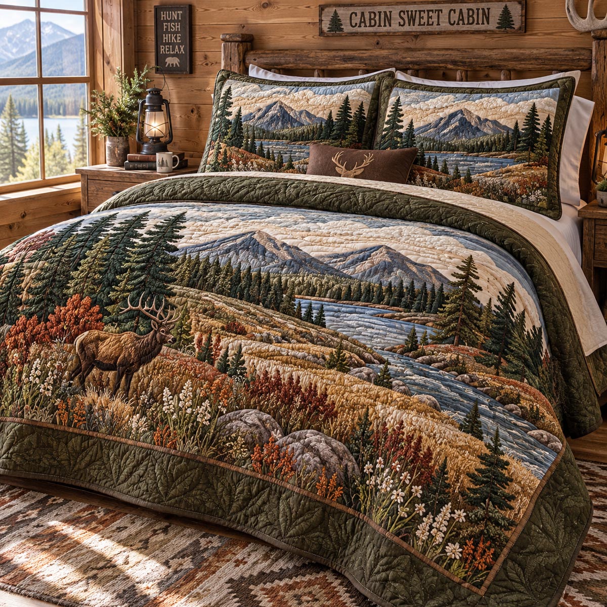 Mountain Creek Lodge 3-Piece Quilted Bedding Set NCU0DV10297