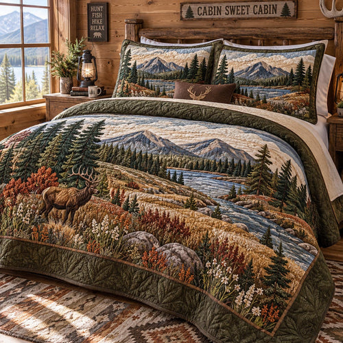 Mountain Creek Lodge 3-Piece Quilted Bedding Set NCU0DV10297