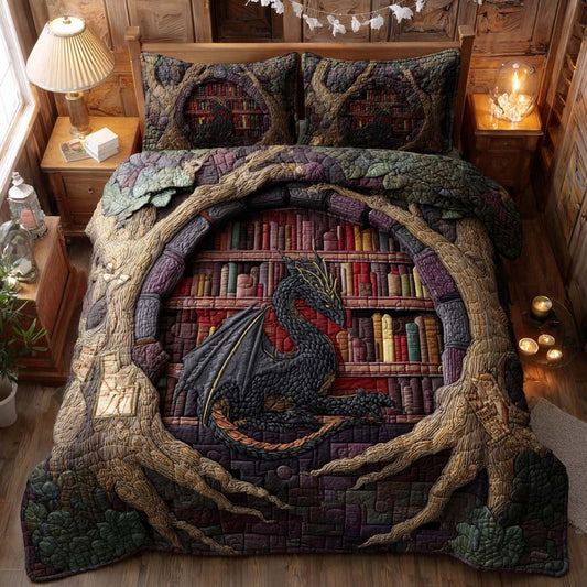 Mountain Dragon Keep 3-Piece Quilted Bedding Set NCU0XD1896