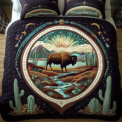 Mountain Echo 3-Piece Quilted Bedding Set NCU0VH1651
