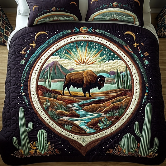 Mountain Echo 3-Piece Quilted Bedding Set NCU0VH1651