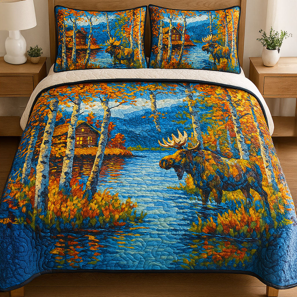 Mountain Escape 3-Piece Quilted Bedding Set NCU0NT5579