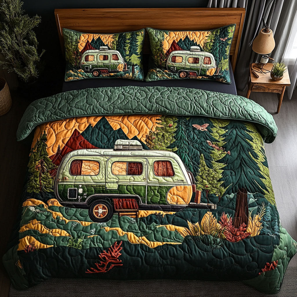 Mountain Expedition 3-Piece Quilted Bedding Set NCU0NT6099