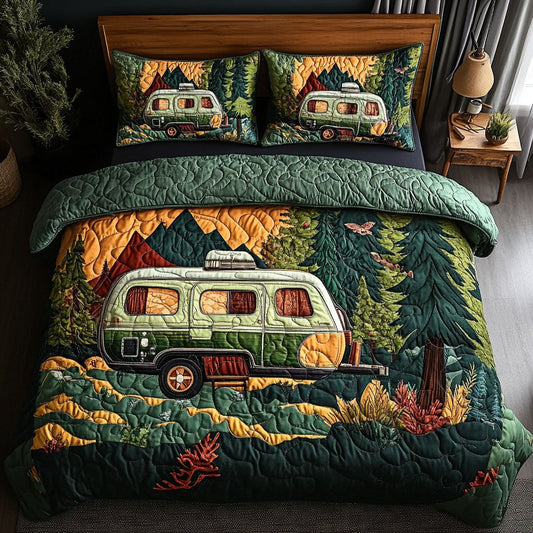 Mountain Expedition 3-Piece Quilted Bedding Set NCU0NT6099