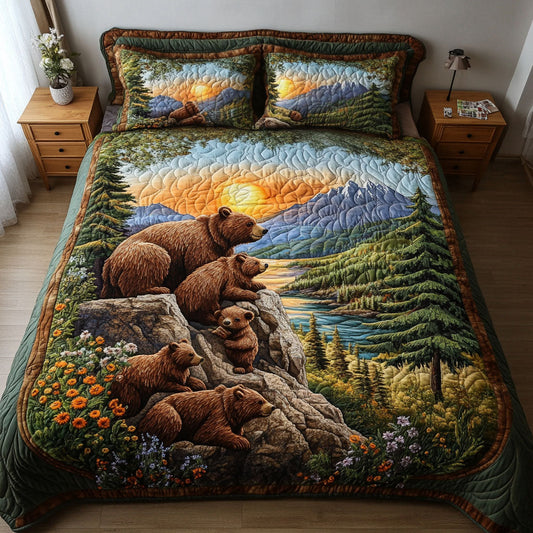 Mountain Family 3-Piece Quilted Bedding Set NCU0NT5368
