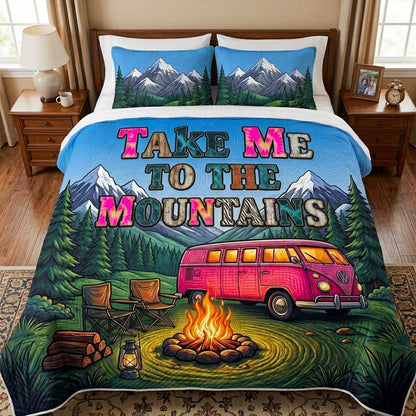 Mountain Fire 3-Piece Quilted Bedding Set NCU0XD2815