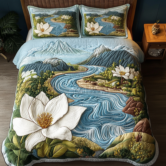 Mountain Floral 3-Piece Quilted Bedding Set NCU0VH4722