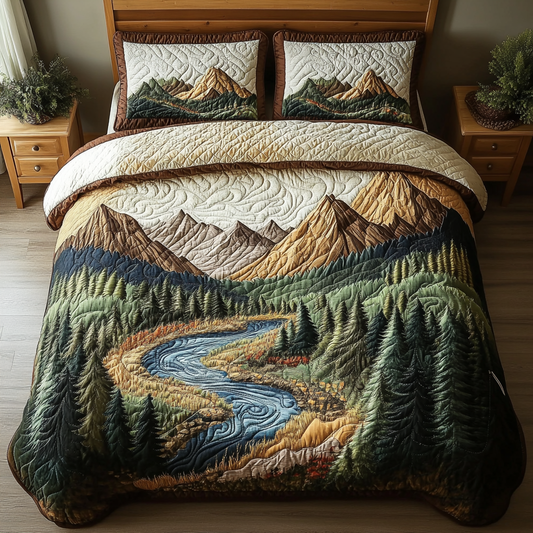 Mountain Flow 3-Piece Quilted Bedding Set NCU0DK9686