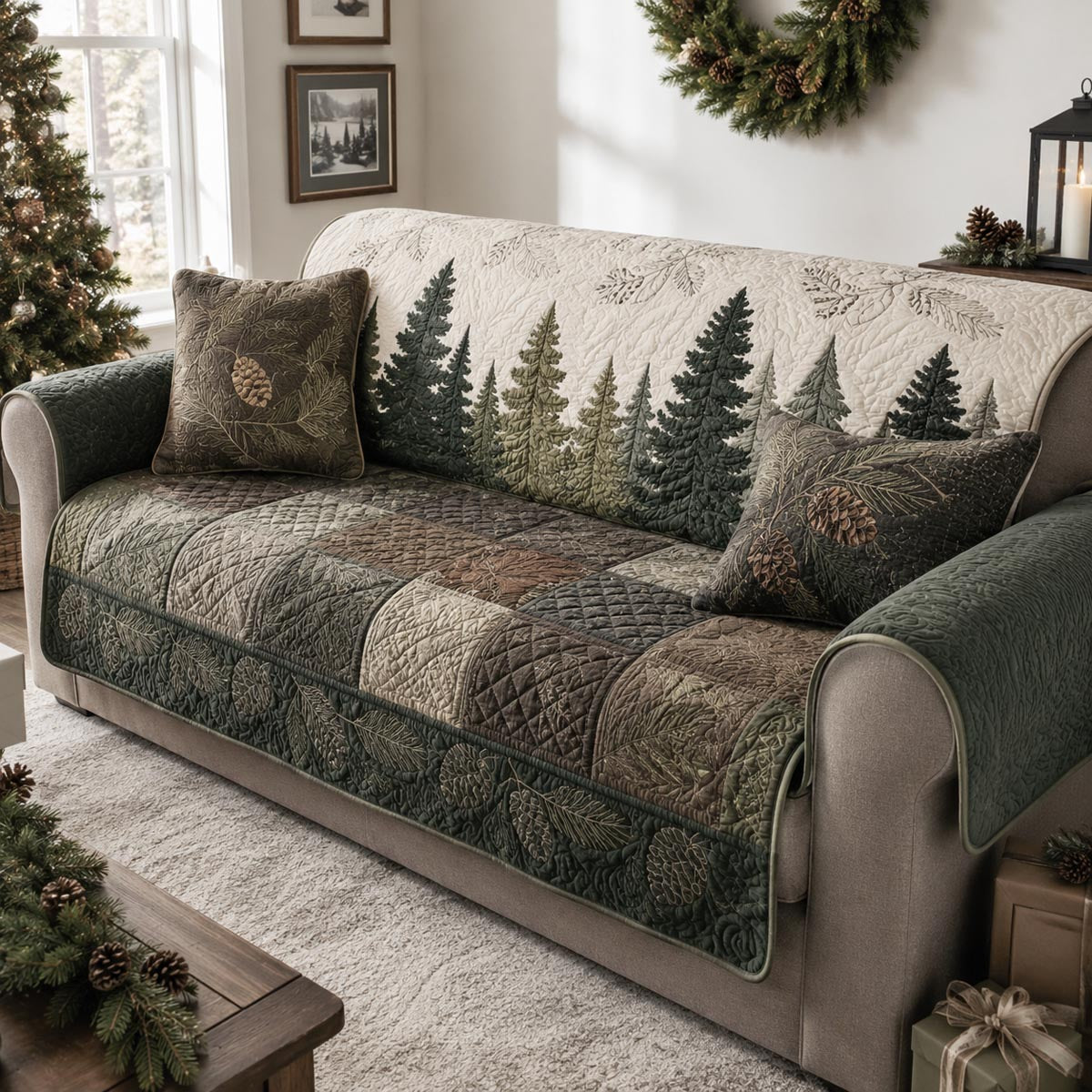Mountain Forest Quilted Sofa Cover NCU0DV10051