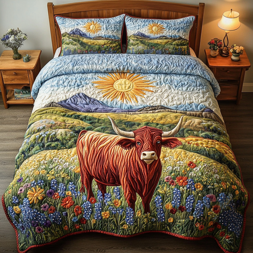Mountain Glory 3-Piece Quilted Bedding Set NCU0VH4498