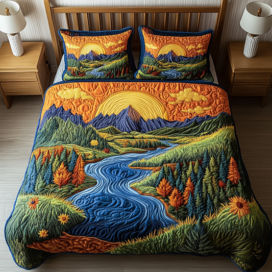 Mountain Glow 3-Piece Quilted Bedding Set NCU0VL2219