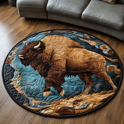 Mountain Herd Quilted Round Mat NCU0VH4508