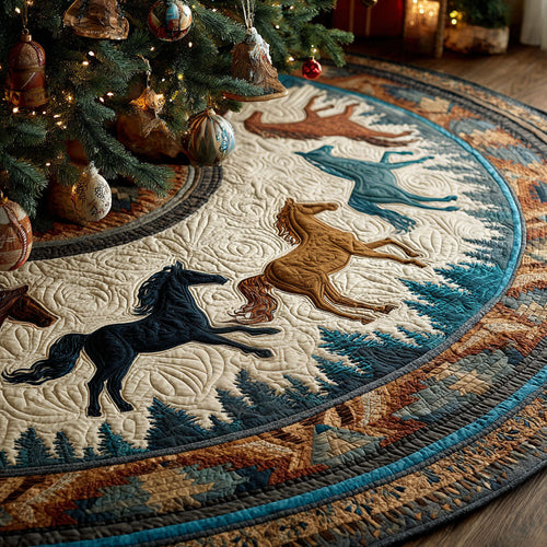 Mountain Horizon Christmas Quilted Tree Skirt NCU0PT9976