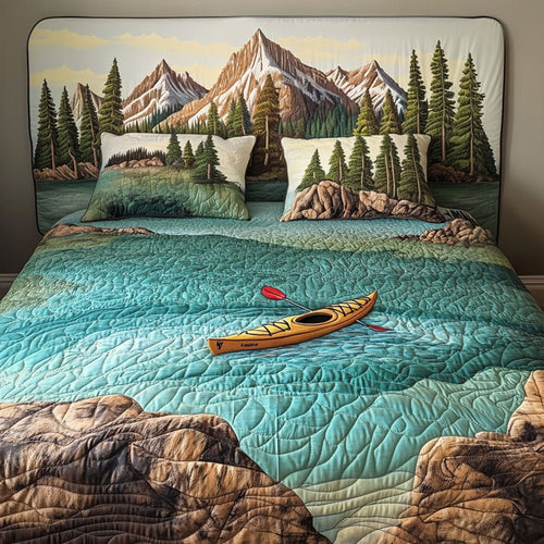 Mountain Kayak 3-Piece Quilted Bedding Set NCU0PT6493