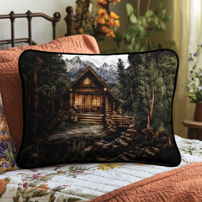 Mountain Log Cabin Quilted Bedding Pillow Case NCU0DK3858