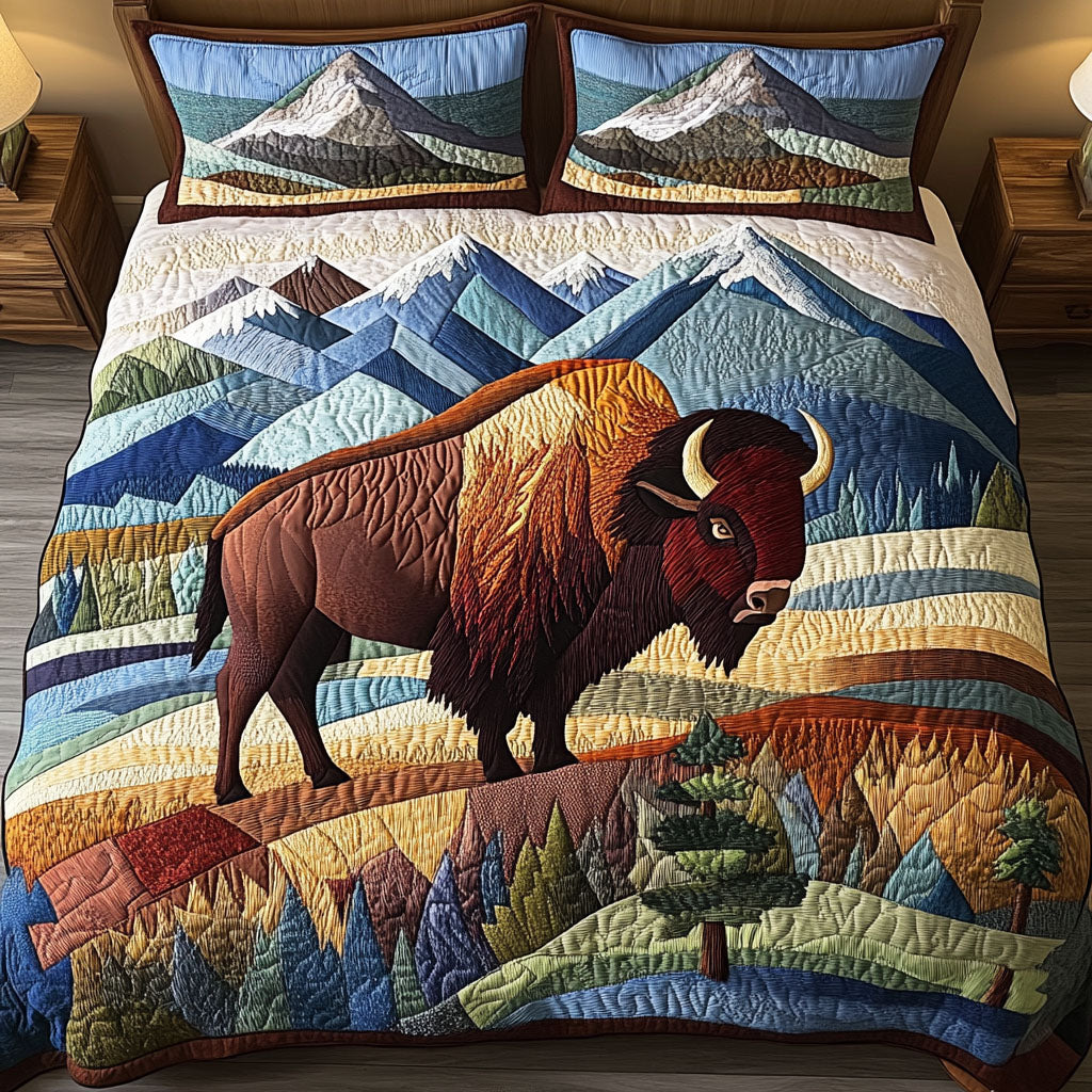 Mountain Majesty 3-Piece Quilted Bedding Set NCU0NT4416