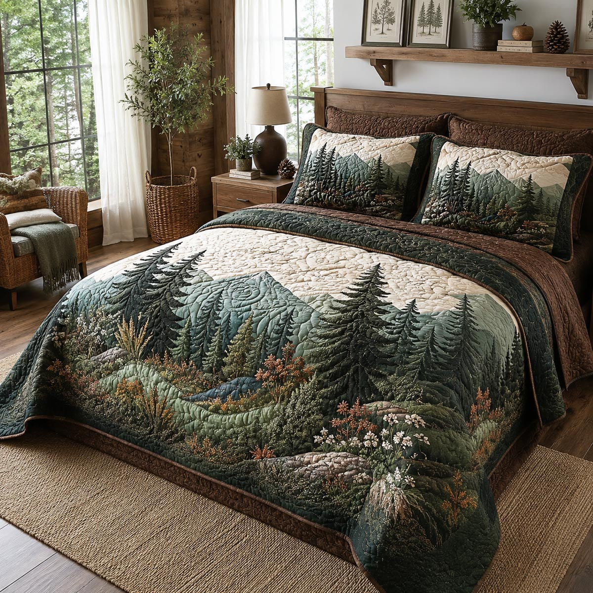 Mountain Meadow 3-Piece Quilted Bedding Set NCU0DV10069