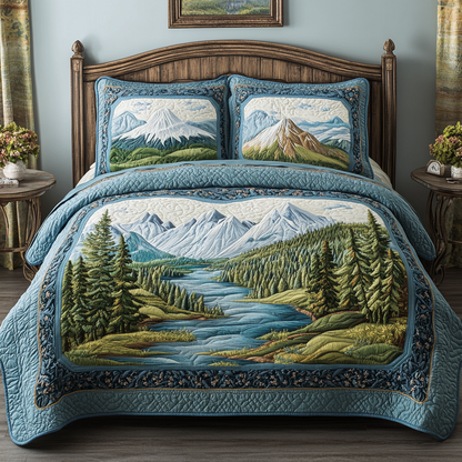 Mountain Meadow 3-Piece Quilted Bedding Set NCU0VL2317