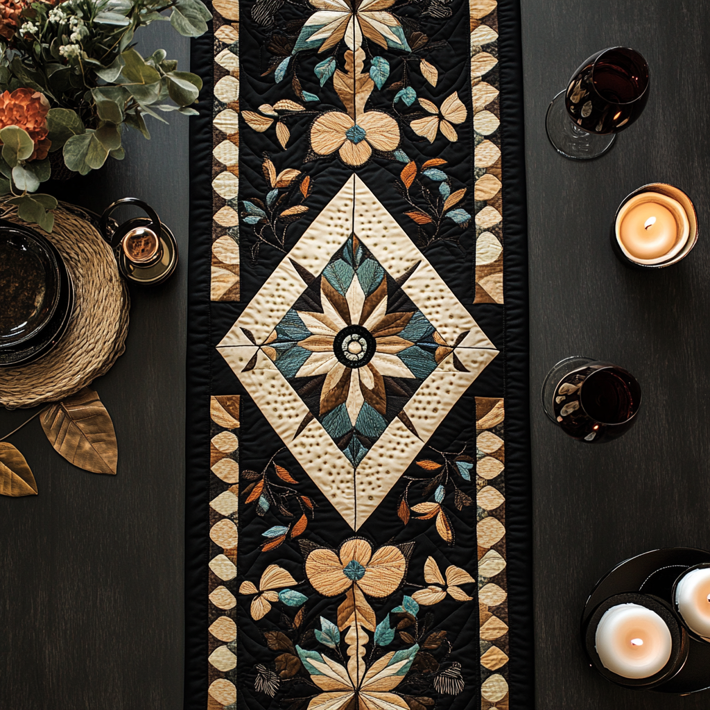 North Star Quilted Table Runner NCU0DV1059