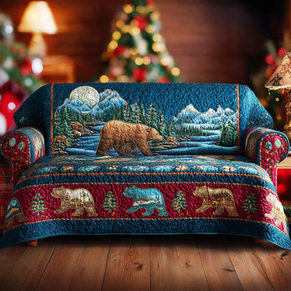 Mountain Path Bear Quilted Sofa Cover NCU0TD1614