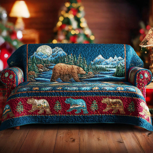 Mountain Path Bear Quilted Sofa Cover NCU0TD1614