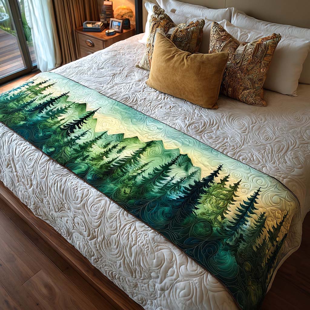 Mountain Pine View Quilted Bed Runner NCU0NT8594