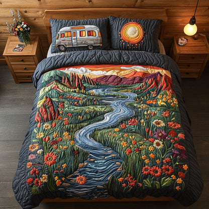 Mountain Range Adventure 3-Piece Quilted Bedding Set NCU0PT6083