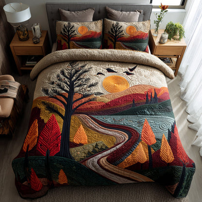 Mountain River Sunrise 3-Piece Quilted Bedding Set NCU0HH110