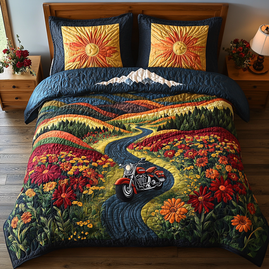 Mountain Road Run 3-Piece Quilted Bedding Set NCU0DV4360