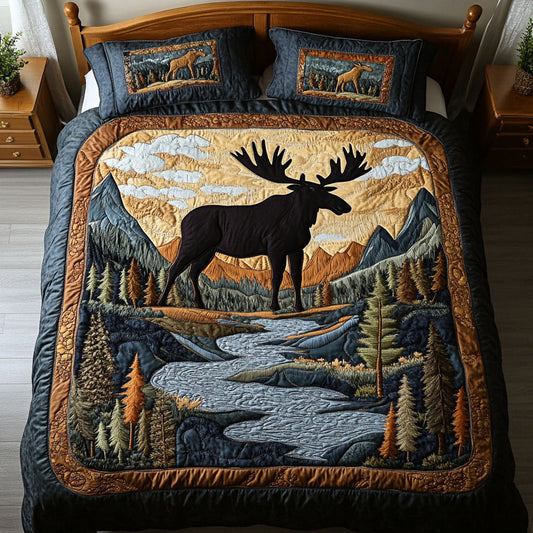 Mountain Serenity 3-Piece Quilted Bedding Set NCU0NT3158