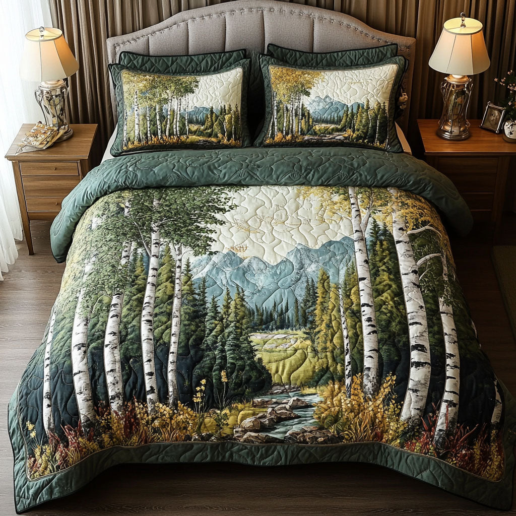 Mountain Serenity 3-Piece Quilted Bedding Set NCU0NT6440