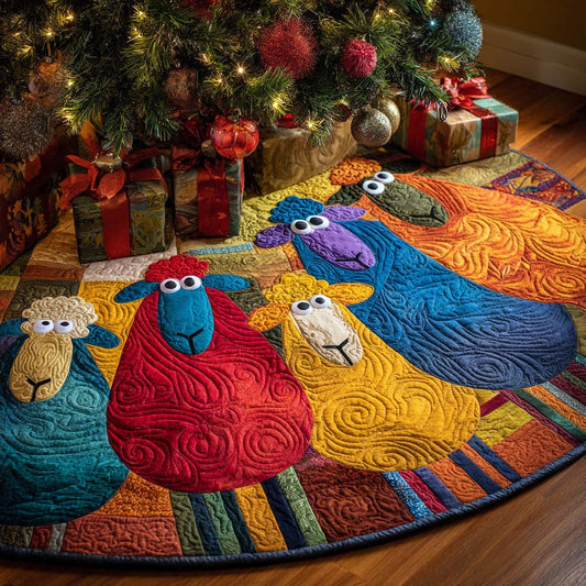 Mountain Sheep Christmas Quilted Tree Skirt NCU0NT10795