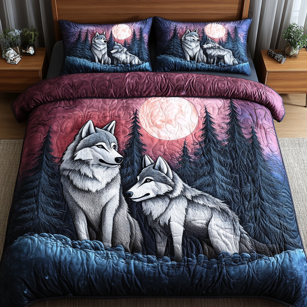 Mountain Spirits 3-Piece Quilted Bedding Set NCU0VH2803