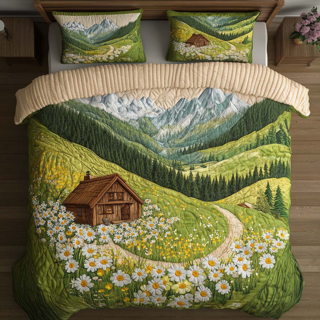 Mountain Stillness 3-Piece Quilted Bedding Set NCU0NT7444