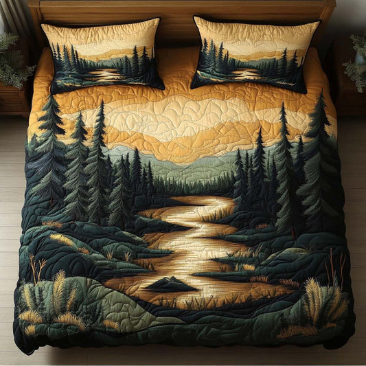 Mountain Stillness 3-Piece Quilted Bedding Set NCU0NT7637