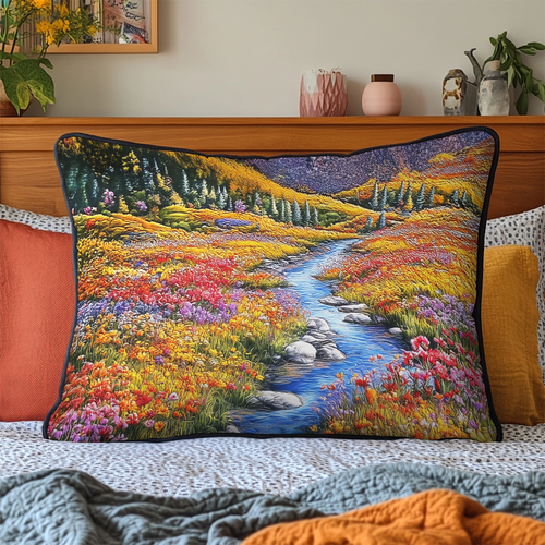 Mountain Stream Bliss Quilted Bedding Pillow Case NCU0VL1303