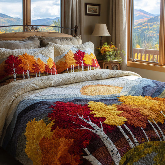 Mountain Sunrise 3-Piece Quilted Bedding Set NCU0VL3636