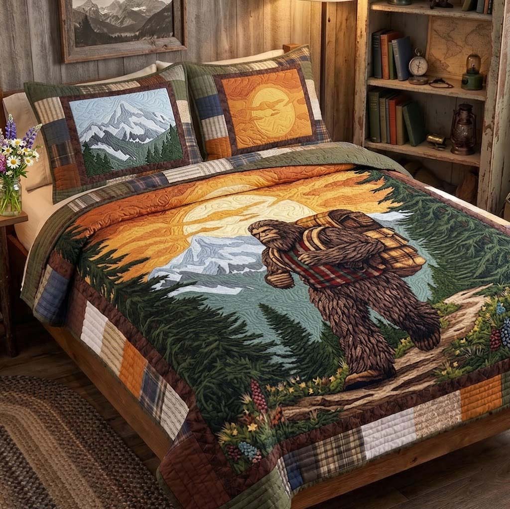Mountain Tracker 3-Piece Quilted Bedding Set NCU0QD018