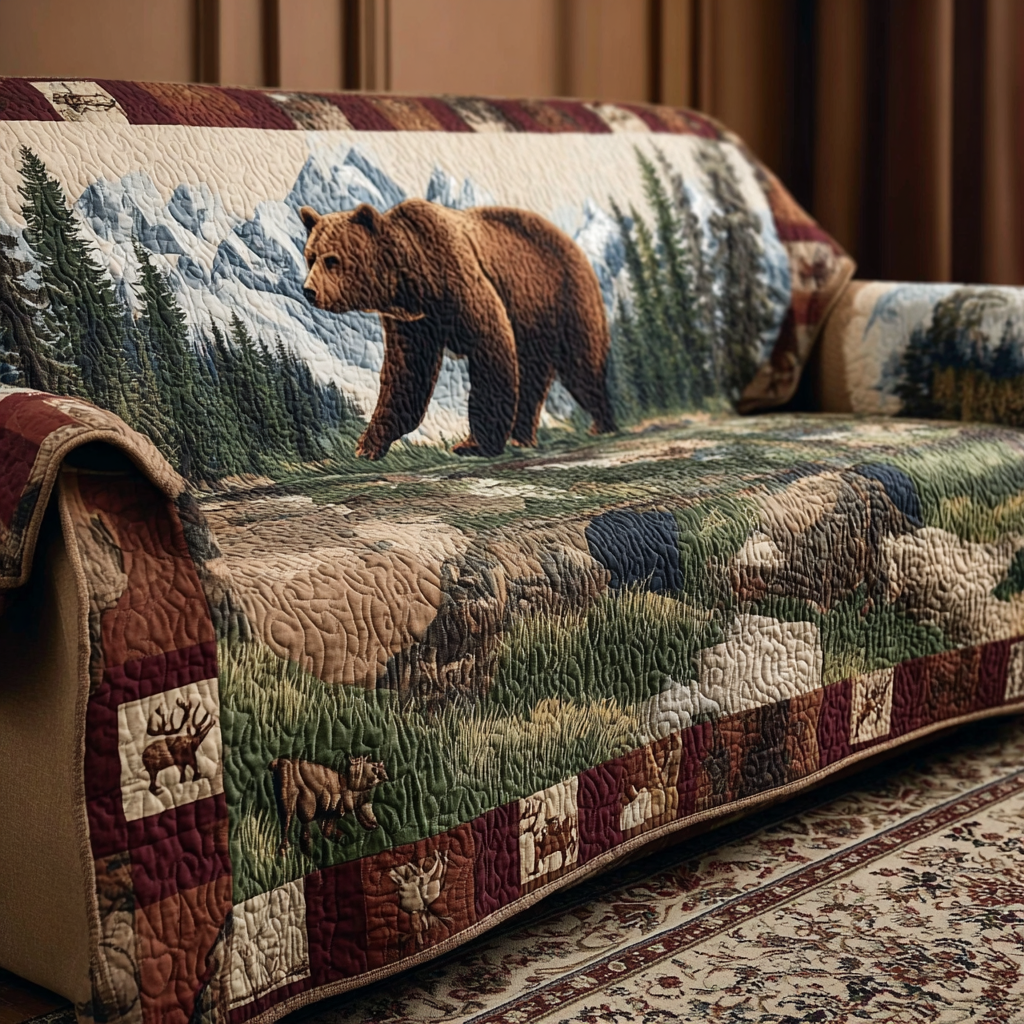Bear Quilted Sofa Cover NCU0VT335