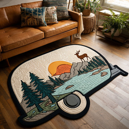 Mountain Trailer Sunset Custom Shape Area Rug NCU0NT12606