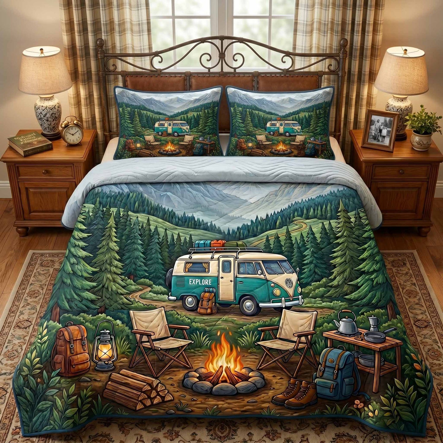 Mountain Van 3-Piece Quilted Bedding Set NCU0XD2796