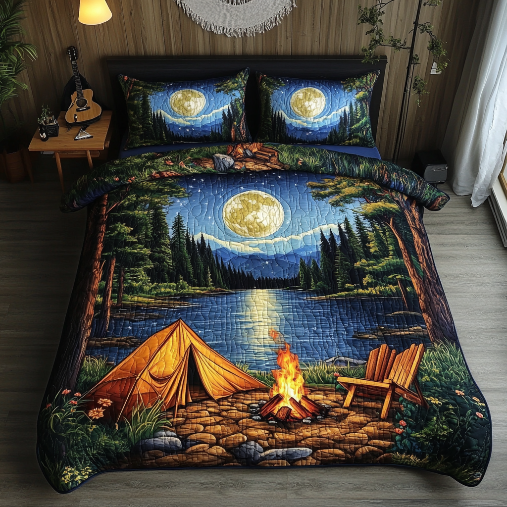 Mountain View Adventures 3-Piece Quilted Bedding Set NCU0DK3096